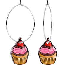 Load image into Gallery viewer, Valentine Cupcake Hoop Earrings by Onyx O
