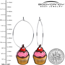 Load image into Gallery viewer, Valentine Cupcake Hoop Earrings by Onyx O
