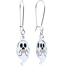 Load image into Gallery viewer, Acrylicious Sassy Spirit Middle Finger Ghost Dangle Earrings by Onyx O
