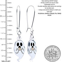 Load image into Gallery viewer, Acrylicious Sassy Spirit Middle Finger Ghost Dangle Earrings by Onyx O
