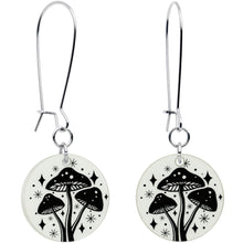 Load image into Gallery viewer, Glow in the Dark Mystic Mushroom Dangle Earrings by Onyx O
