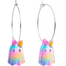 Load image into Gallery viewer, Iridescent Ghost Girl Hoop Earrings by Onyx O
