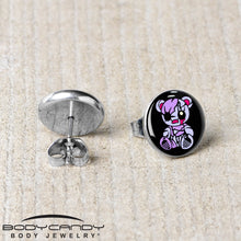 将图片加载到图库查看器，Attitude Teddy Bear Stud Earrings by Onyx O
