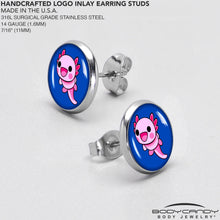 将图片加载到图库查看器，Adorable Axolotl Stud Earrings by Onyx O
