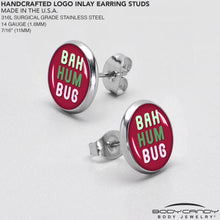 Load image into Gallery viewer, Bah Humbug Holiday Grouch Stud Earrings by Onyx O
