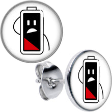 Load image into Gallery viewer, Battery Empty Stud Earrings by Onyx O
