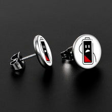 Load image into Gallery viewer, Battery Empty Stud Earrings by Onyx O
