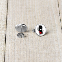 Load image into Gallery viewer, Battery Empty Stud Earrings by Onyx O

