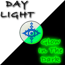 Load image into Gallery viewer, Black Anodized Evil Eye Glow in the Dark Stud Earrings by Onyx O
