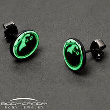 Load image into Gallery viewer, Fishbowl Kitty Cat Glow in the Dark Stud Earrings by Onyx O

