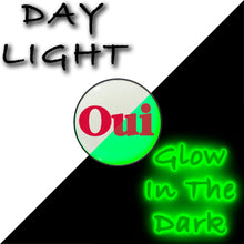 Load image into Gallery viewer, Black Anodized OUI Glow in the Dark Stud Earrings by Onyx O
