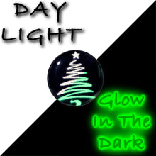 Load image into Gallery viewer, Black Anodized Glow in the Dark Holiday Christmas Tree Stud Earrings by Onyx O
