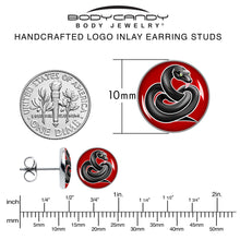 Load image into Gallery viewer, Black Snake Stud Earrings by Onyx O
