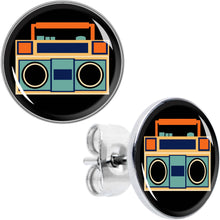 将图片加载到图库查看器，Retro Boombox Stud Earrings by Onyx O
