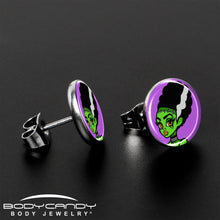 Load image into Gallery viewer, Bride of Frankenstein Stud Earrings by Onyx O
