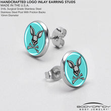 Load image into Gallery viewer, Bunny and Crossbones Stud Earrings by Onyx O
