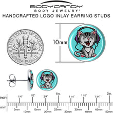Load image into Gallery viewer, Heavy Metal Kitty Cat Stud Earrings by Onyx O
