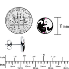 Load image into Gallery viewer, Cute Kitty Cat Yin Yang Stud Earrings by Onyx O
