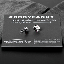 Load image into Gallery viewer, Cute Kitty Cat Yin Yang Stud Earrings by Onyx O
