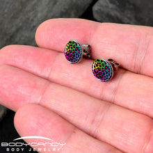 Load image into Gallery viewer, Rainbow Cheetah Print Stud Earrings by Onyx O
