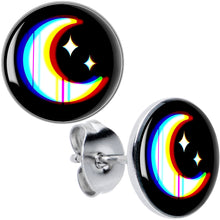 Load image into Gallery viewer, Chromatic Moon Stud Earrings by Onyx O

