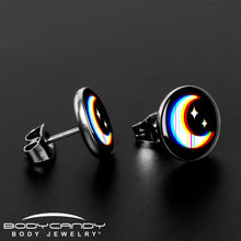 Load image into Gallery viewer, Chromatic Moon Stud Earrings by Onyx O
