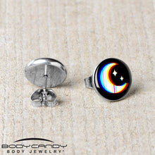 Load image into Gallery viewer, Chromatic Moon Stud Earrings by Onyx O
