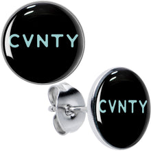 Load image into Gallery viewer, Phrase Logo CVNTY Stud Earrings by Onyx O
