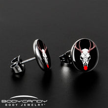 Load image into Gallery viewer, Holiday Dead Nosed Reindeer Stud Earrings by Onyx O
