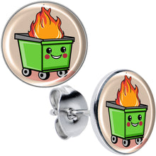 Load image into Gallery viewer, Dumpster Fire Stud Earrings by Onyx O
