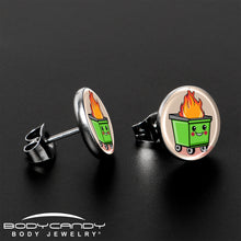 Load image into Gallery viewer, Dumpster Fire Stud Earrings by Onyx O
