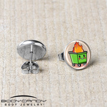 Load image into Gallery viewer, Dumpster Fire Stud Earrings by Onyx O
