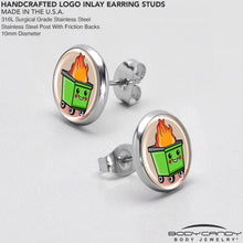 Load image into Gallery viewer, Dumpster Fire Stud Earrings by Onyx O
