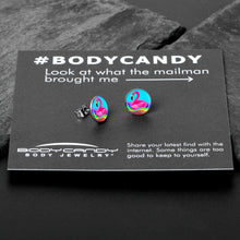 Load image into Gallery viewer, Rainbow Sea Floating Flamingo Stud Earrings by Onyx O
