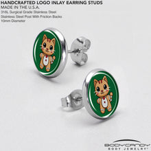 Load image into Gallery viewer, Christmas Holiday Gingerbrread Kitty Cat Stud Earrings by Onyx O
