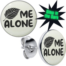 Load image into Gallery viewer, Leaf Me Alone Glow in the Dark Stud Earrings by Onyx O
