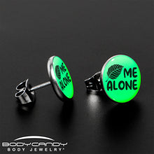 Load image into Gallery viewer, Leaf Me Alone Glow in the Dark Stud Earrings by Onyx O
