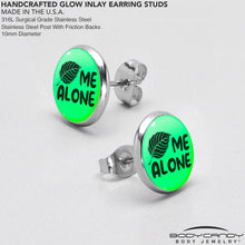 Load image into Gallery viewer, Leaf Me Alone Glow in the Dark Stud Earrings by Onyx O
