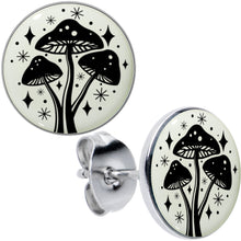 Load image into Gallery viewer, Mystic Mushroom Glow in the Dark Stud Earrings by Onyx O
