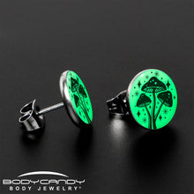 Load image into Gallery viewer, Mystic Mushroom Glow in the Dark Stud Earrings by Onyx O
