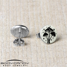 Load image into Gallery viewer, Mystic Mushroom Glow in the Dark Stud Earrings by Onyx O
