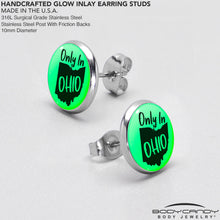 Load image into Gallery viewer, Only in Ohio Glow in the Dark Stud Earrings by Onyx O
