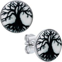 Load image into Gallery viewer, Stainless Steel Tree of Life Glow in the Dark Stud Earrings by Onyx O
