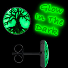 Load image into Gallery viewer, Stainless Steel Tree of Life Glow in the Dark Stud Earrings by Onyx O
