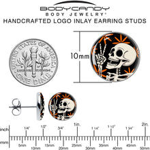 Load image into Gallery viewer, Peace Sign Skeleton Stud Earrings by Onyx O

