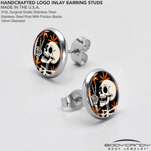 Load image into Gallery viewer, Peace Sign Skeleton Stud Earrings by Onyx O
