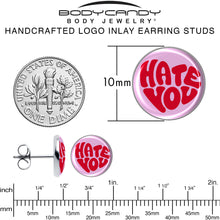 将图片加载到图库查看器，Retro Text Hate You Stud Earrings by Onyx O
