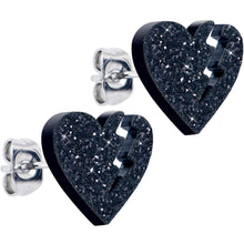 将图片加载到图库查看器，Glitter Heartbreaker Broken Heart Stud Earrings

