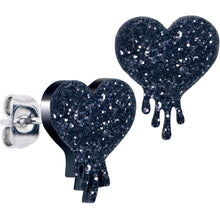 将图片加载到图库查看器，Glitter Melting Heart Stud Earrings

