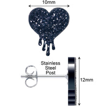 将图片加载到图库查看器，Glitter Melting Heart Stud Earrings
